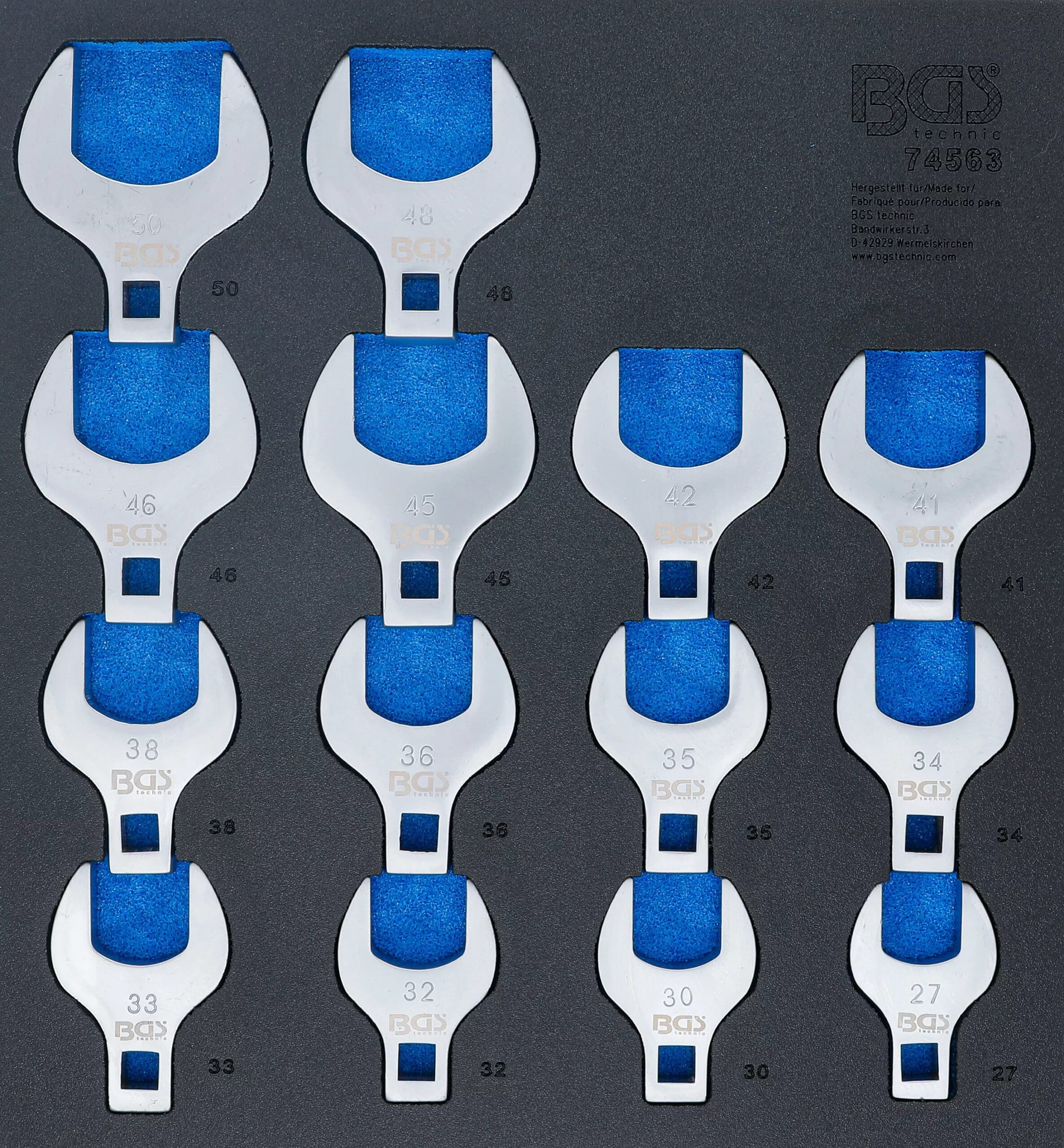 BGS technic Insert de servante d'atelier 2/3 : Jeu de clés crowfoot à tuyauter | 12