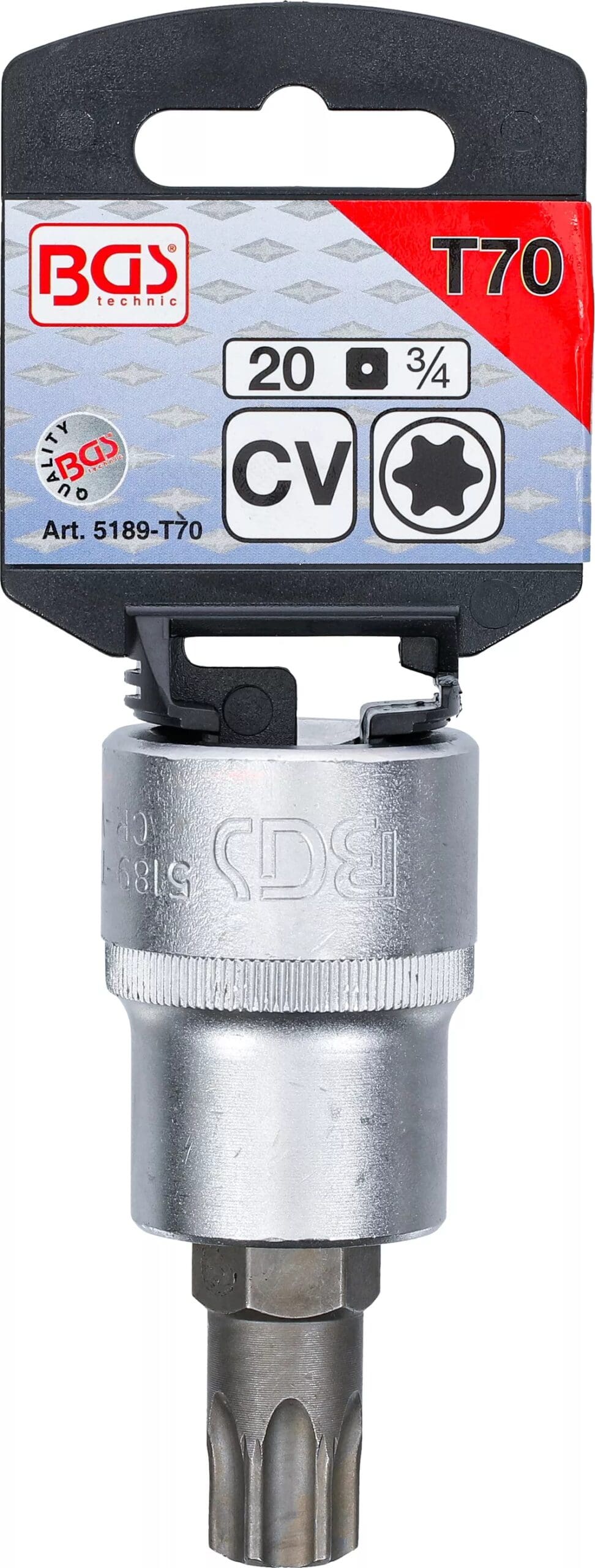 BGS technic Douille à embouts | 20 mm (3/4") | profil T (pour Torx) T70 BGS technic Douille à embouts | 20 mm (3/4") | profil T (pour Torx) T70