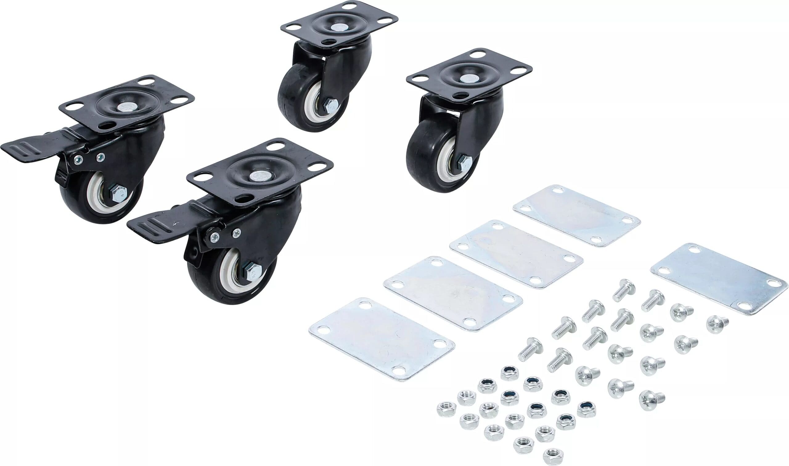 BGS technic Roues pivotantes | pour coffre système chariot de visite | 4 pièces