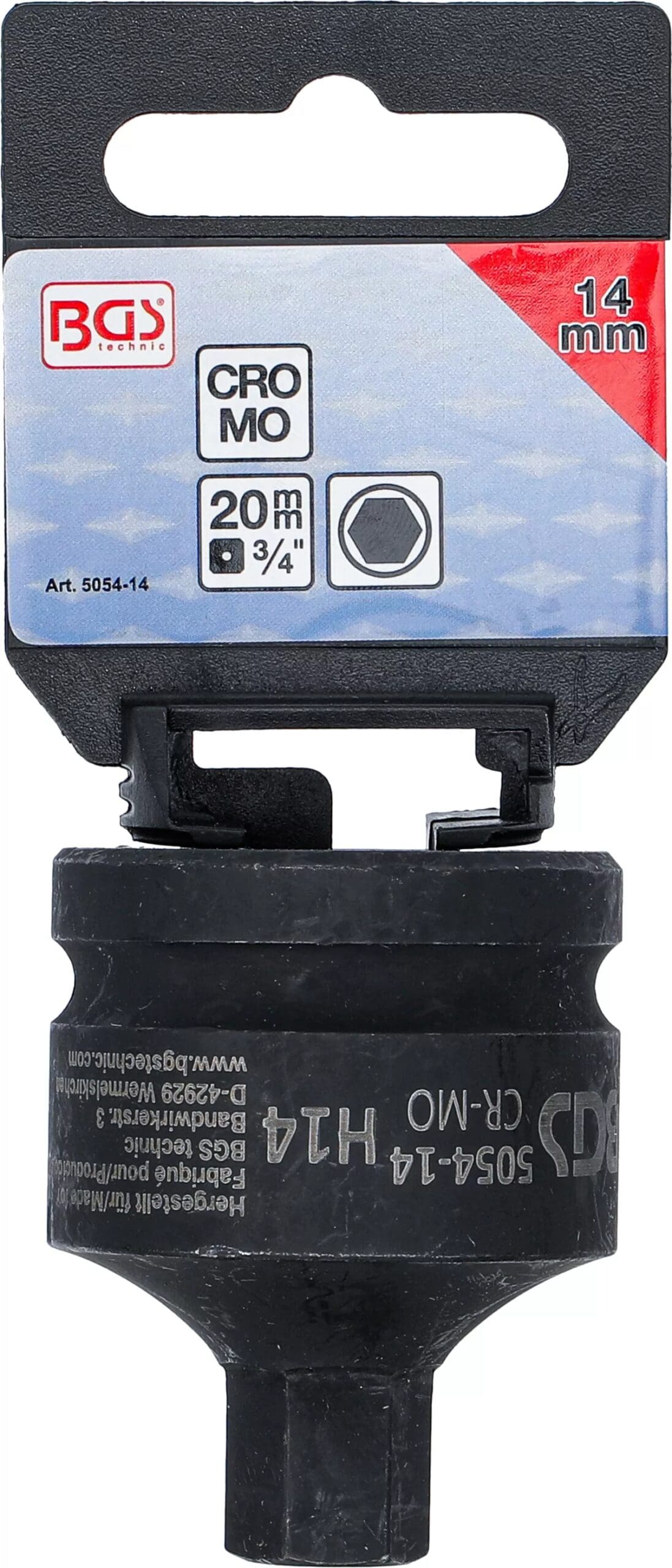 BGS technic Douille à embouts à choc | longueur 55 mm | 20 mm (3/4") | six pans intérieurs 14 mm BGS technic Douille à embouts à choc | longueur 55 mm | 20 mm (3/4") | six pans intérieurs 14 mm