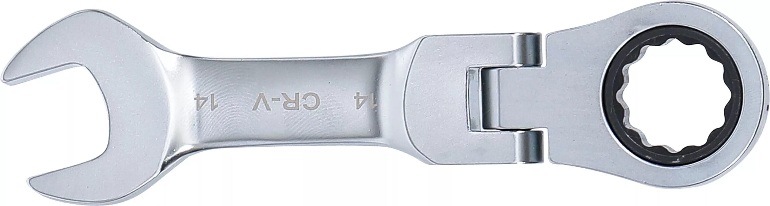 BGS technic Clé mixte à cliquet | courte | à couder | 14 mm BGS technic Clé mixte à cliquet | courte | à couder | 14 mm